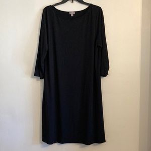 J Jill Black Stretchy Midi Dress Wearever Collection Size Large